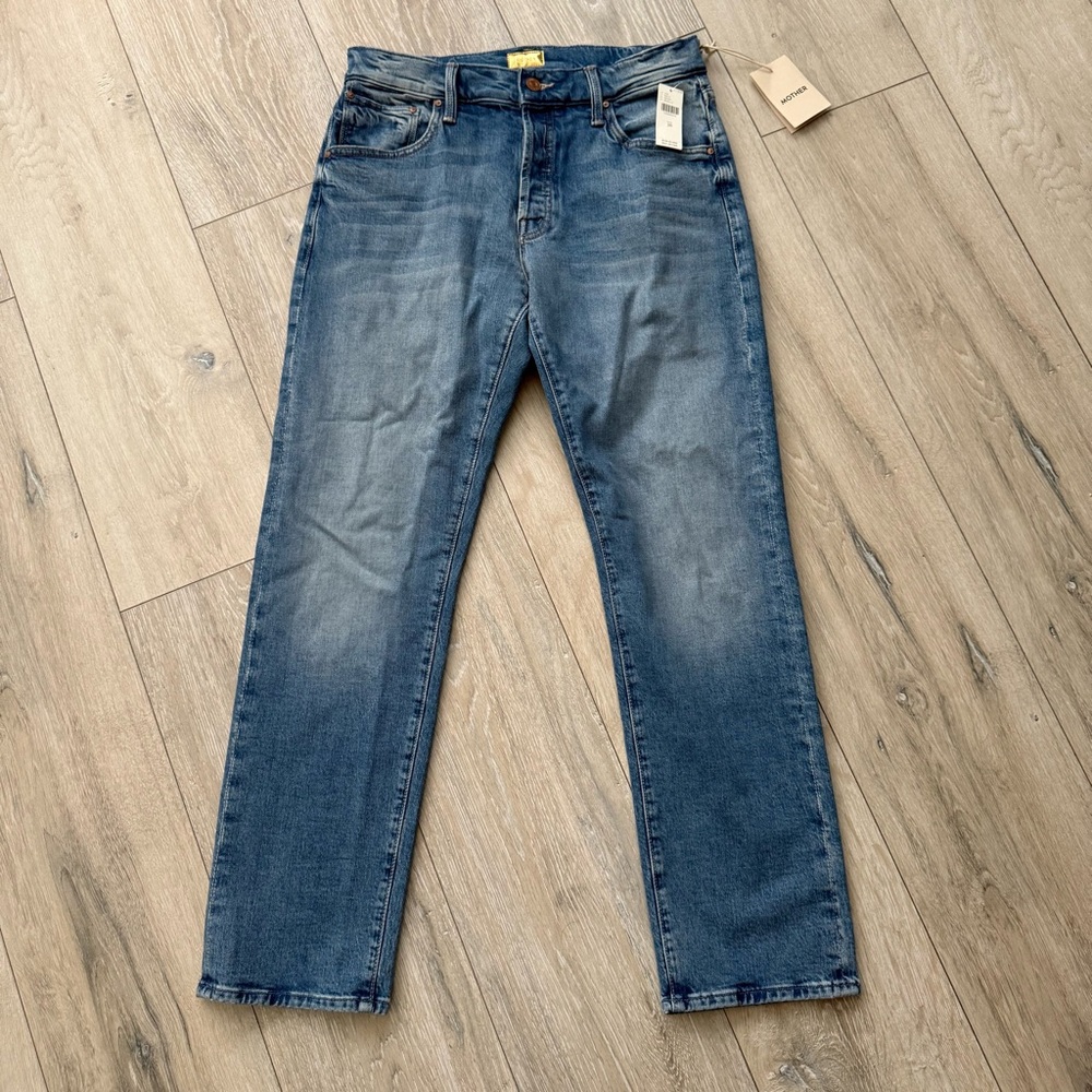 MOTHER Straight Leg Jeans - Deep Blue
